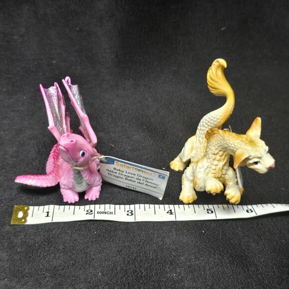 Safari Ltd. Pink Baby Love Dragon & Golden Baby Luck Dragon Mini Figures Collect - Picture 11 of 12